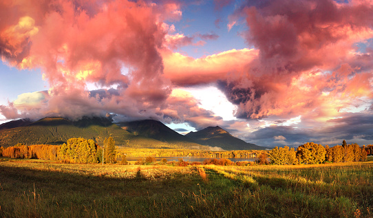 Sunrise in British Columbia. Shot in autumn near the town of Smithers by Lake Kathlyn.