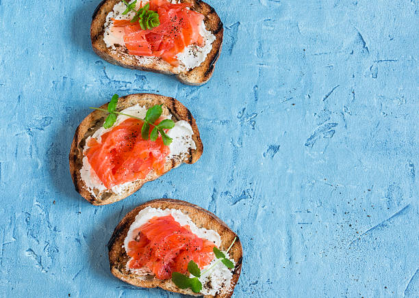 istock Smoked salmon and cream cheese sandwich. 625395036
