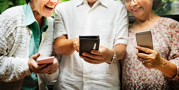 Group Of Senior Retirement Using Digital Lifestyle Concept
