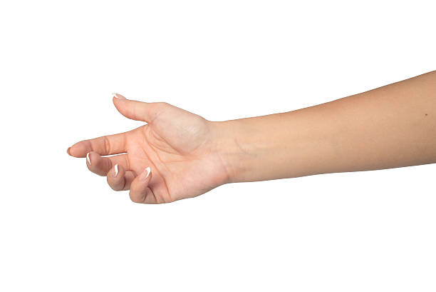 istock Woman hand isolated on white background. 625395630