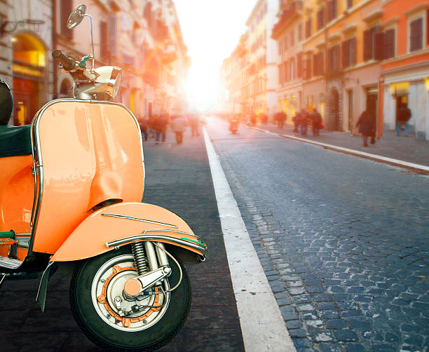 istock italian scooter and old building style in rome use as 625396290
