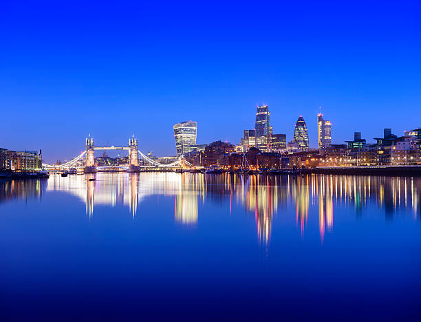 istock Tower Bridge and London City Skyline Reflection at Twilight 625408324