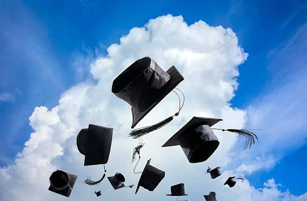 istock Graduation Ceremony, Graduation Caps, hat Thrown in the Air with 625408706