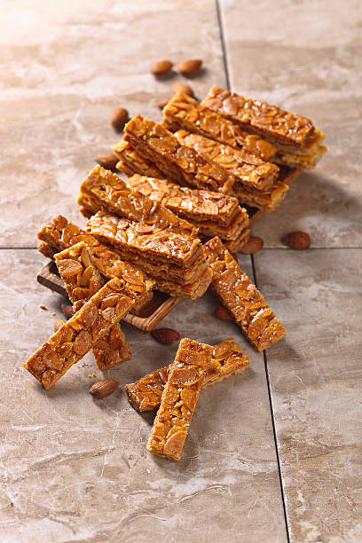 istock Crispy cookies with honey and almonds 625409416