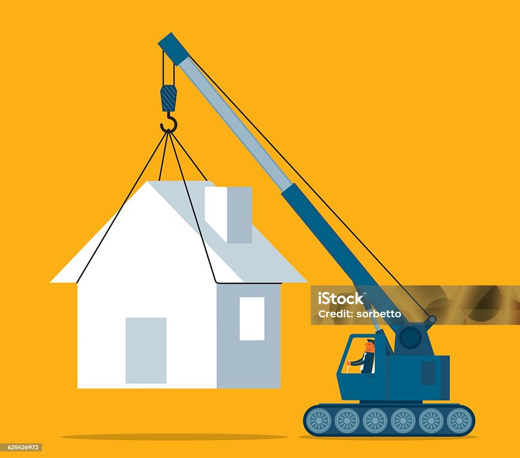 Mobile home Mobile home. illustrator 10 eps file  Crane - Machinery stock vector