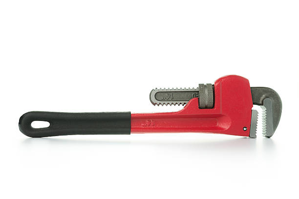 pipe wrench rouge - adjustable wrench wrench clipping path red photos et images de collection