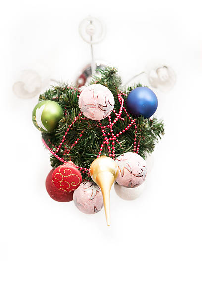 istock new year tree on ceiling. Unusual holiday. very beautiful 625438530