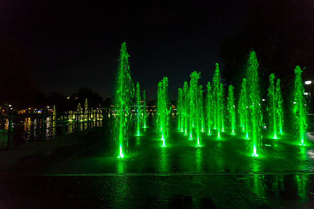 istock Colorfully lit fountain 625440560
