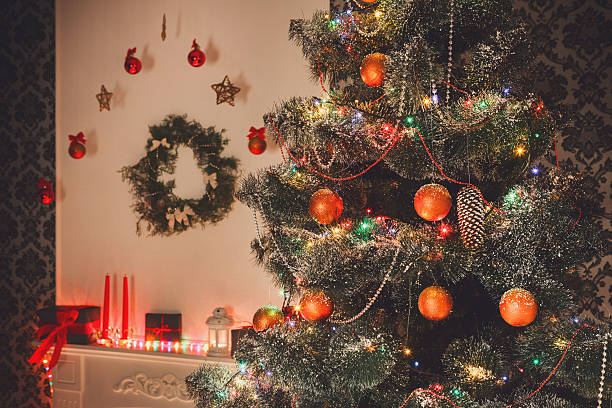 istock Beatiful christmas decorated tree in shining lights 625441196