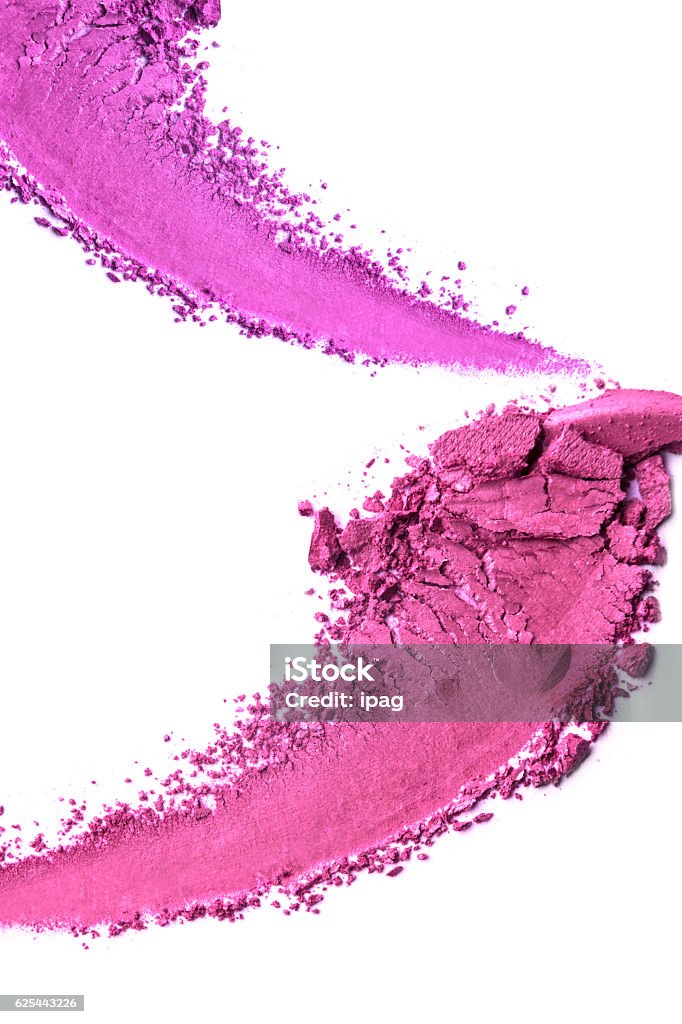 pink eye shadow crushed cosmetic isolated pink eye shadow crushed cosmetic isolated on white background Adult Stock Photo