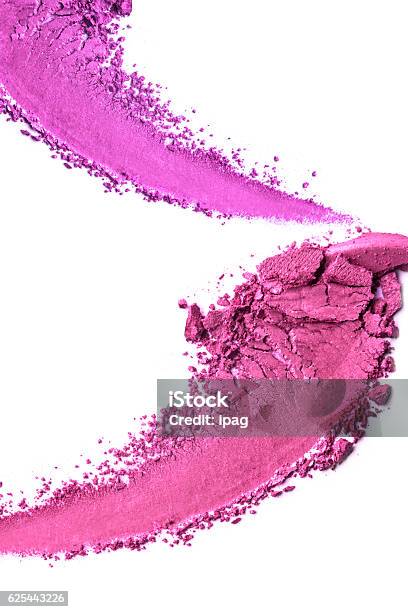 Pink Eye Shadow Crushed Cosmetic Isolated Stock Photo - Download Image Now - Adult, Artist's Palette, Arts Culture and Entertainment