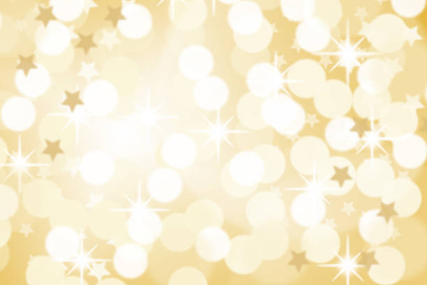 istock Christmas background card decoration stars lights golden copyspace 625453354