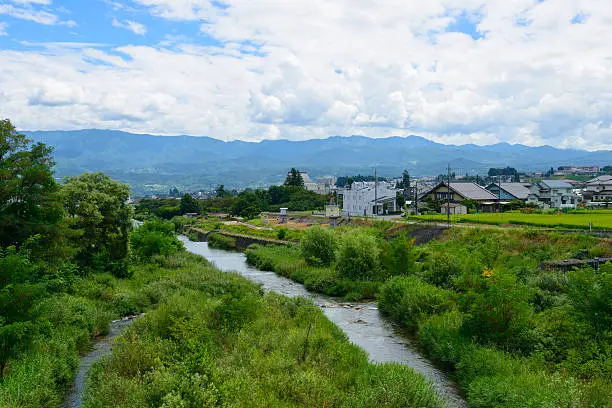 Cityscape of Iida in Nagano, Japan