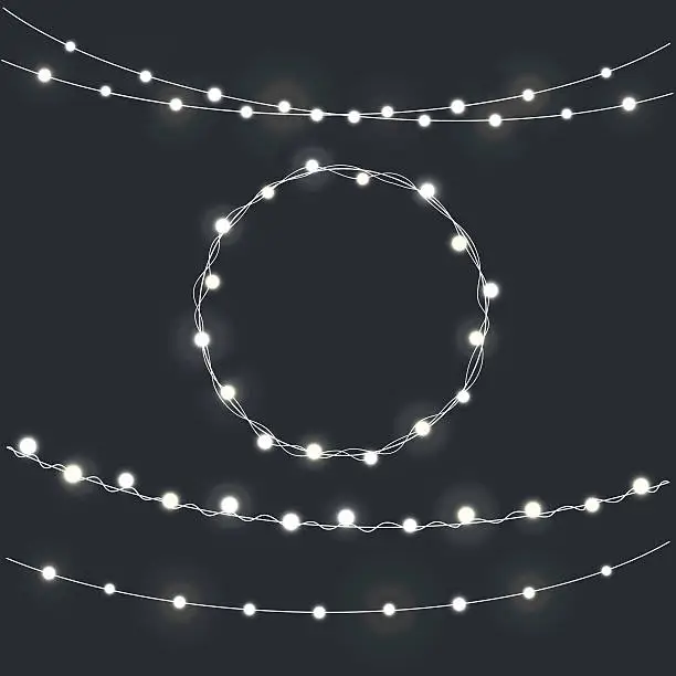 Vector illustration of Set of garland Christmas lights