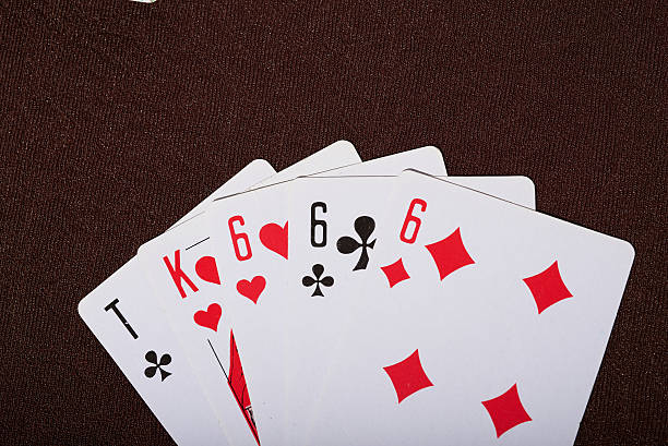 istock Russian poker cards with money 625468468