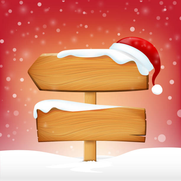 istock Wooden sign blank board and winter snow with copy space 625493854
