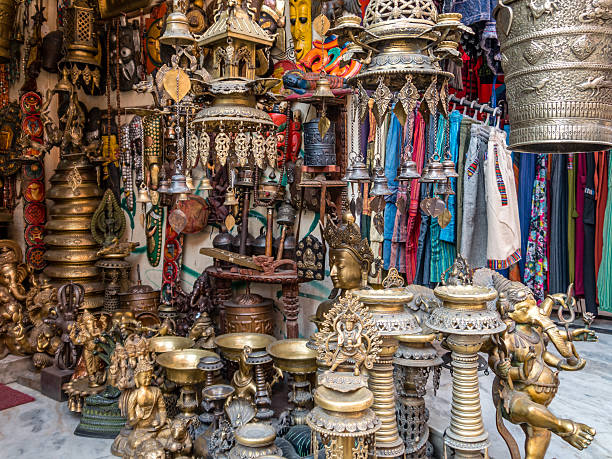 istock Nepali Souvenir Shop Specializing in Metal 625494106