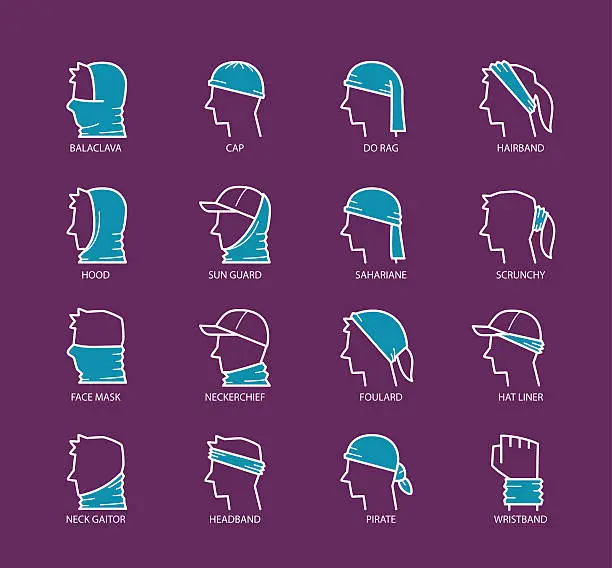 Vector illustration of Multi Functional Headwear Scarf