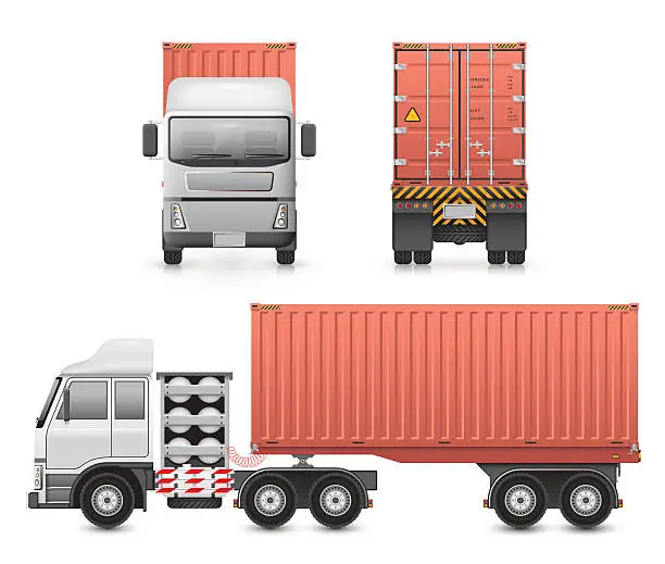 Vector illustration of Trailer truck vector
