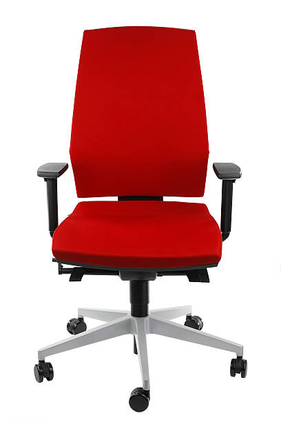 istock Modern office chair from red leather. Isolated 625525154