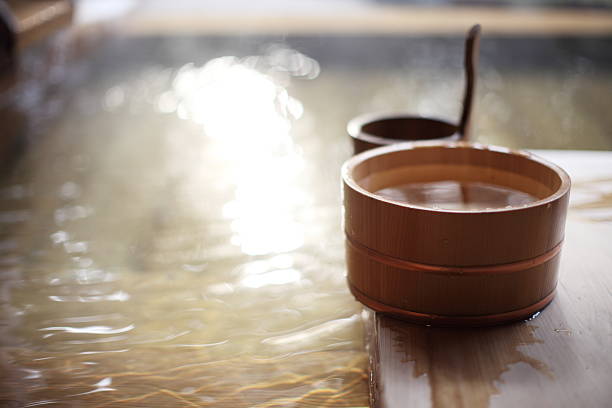 istock Wooden bucket by a Japanese hot spring bath 625526706