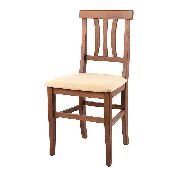 istock Wooden comfortable chair isolated on white background 625528564