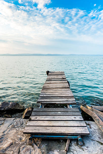 pier in lake Balaton in Hungary