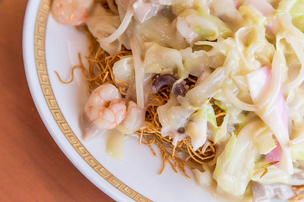 istock Seafood sara udon - Traditional Nagasaki fried noodle. 625584352