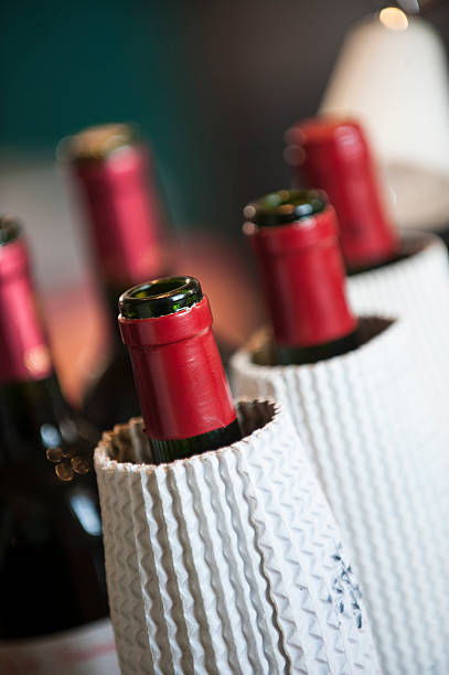 Bottles of red wine, tasting in the blind