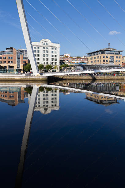 istock Reflection of the Gateshead Millenium Bridge and Buildings, Newc 625596222
