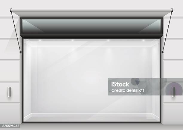 The Large Glass Showcase Stock Illustration - Download Image Now - Store Window, Store, Retail Display