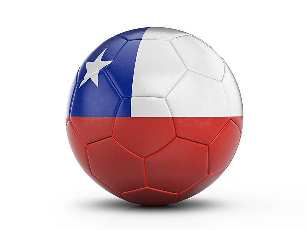 Soccer ball Chile flag stock photo