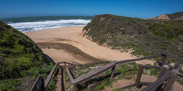 istock Straight and Long Stair to the Secluded Beach 625601658