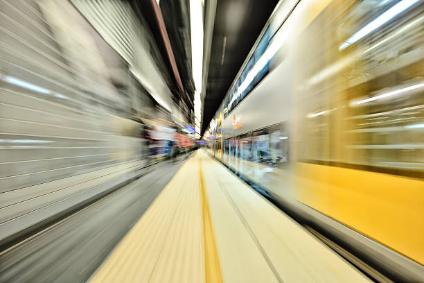 istock Sydney subway station. Motion and zoom blurred 625602714