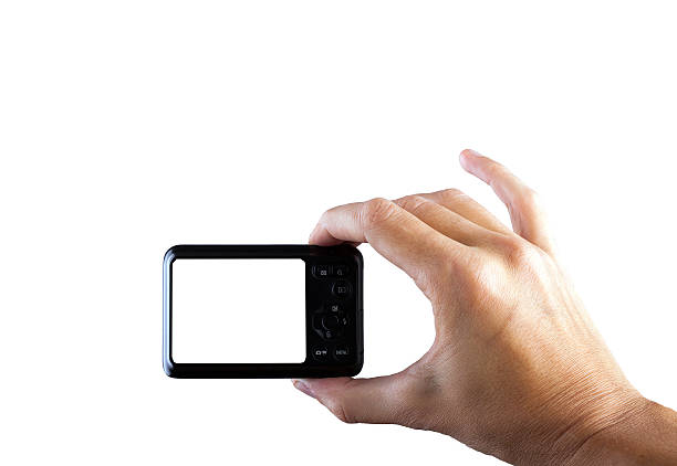 istock Photo camera in hand isolated on white background. 625605222