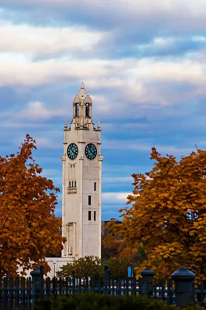 The Old-Port Clock Tower in Montreal in autumn