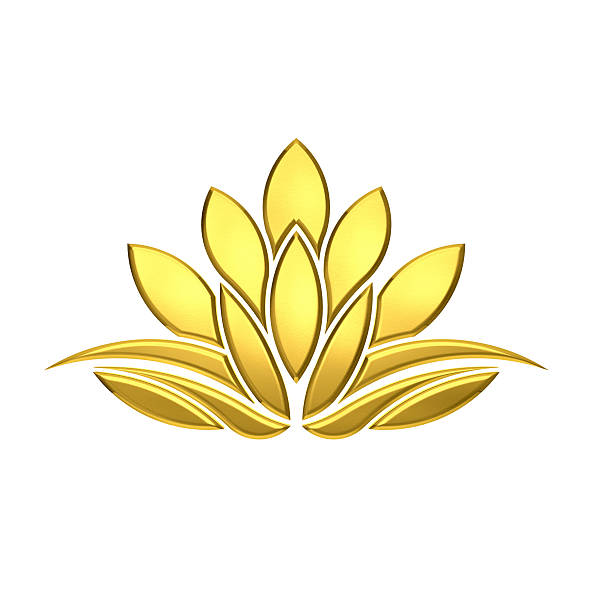 istock Golden Lotus Flower. 3D Rendering Illustration 625623472