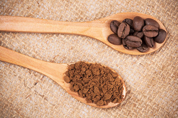 istock Wooden spoon with coffee 625643804