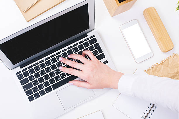istock Girl typing on keyboard closeup 625649384
