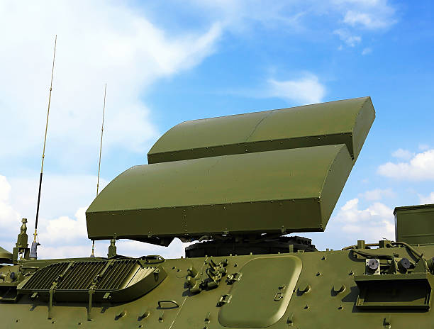 istock Radar antenna of the air defence system 625660712