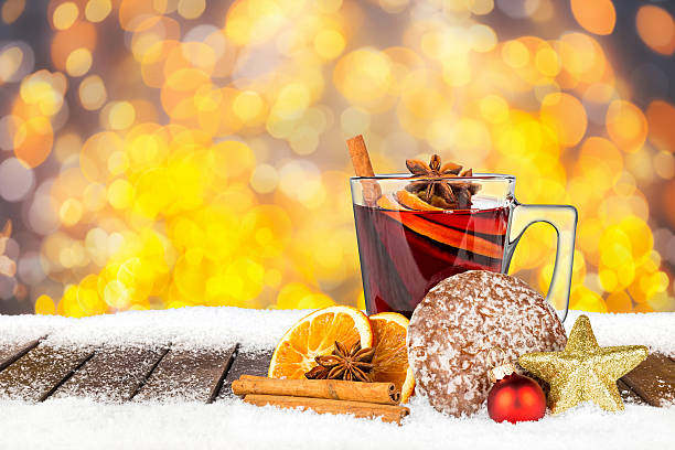 istock hot spiced mulled wine on wooden snowy planks 625663156