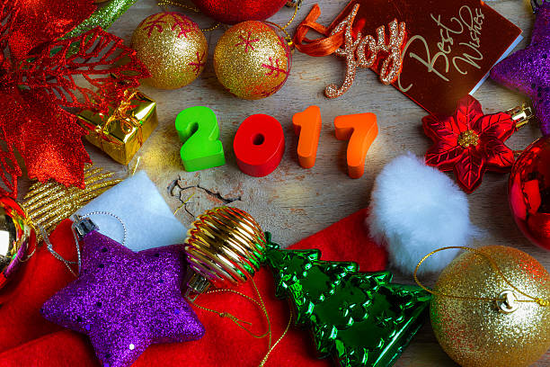 istock Christmas and New Year Background With Decorations 625668598