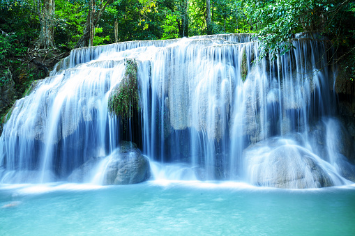 Erawan water falls in Kanchanaburi, Thailand