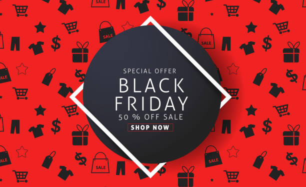 black friday 10 Black Friday sale inscription design template. Black Friday banner. Vector illustration red clothing stock illustrations