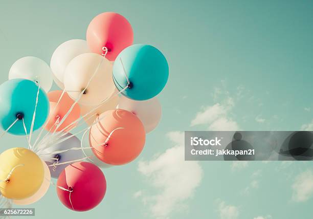 Colorful Balloon Stock Photo - Download Image Now - Balloon, Sky, Multi Colored