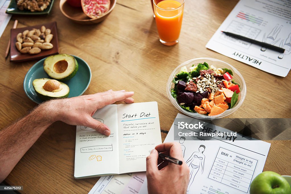 Healthy Lifestyle Diet Nutrition Concept Planning Stock Photo