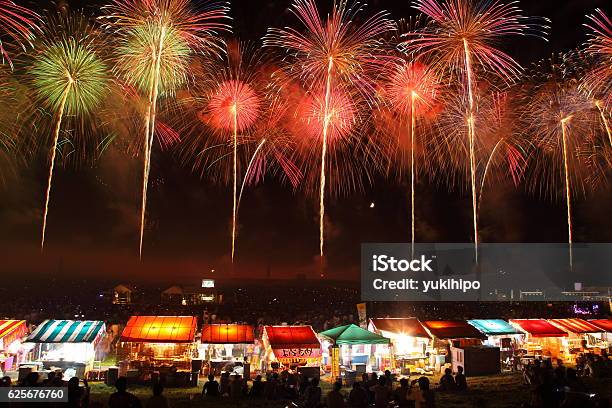 Fireworks Display Festival In Sakata Yamagata Japan Stock Photo - Download Image Now