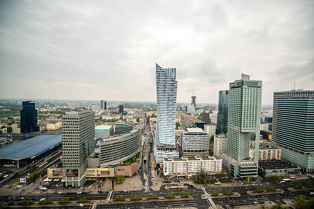 Warsaw Skycrapers from above, Poland