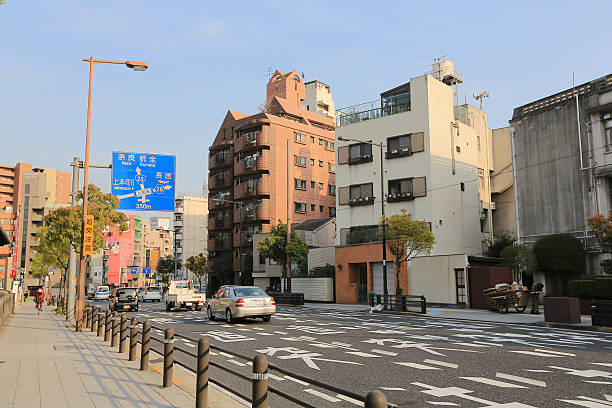 istock tennoji district, osaka japan street view 625685288