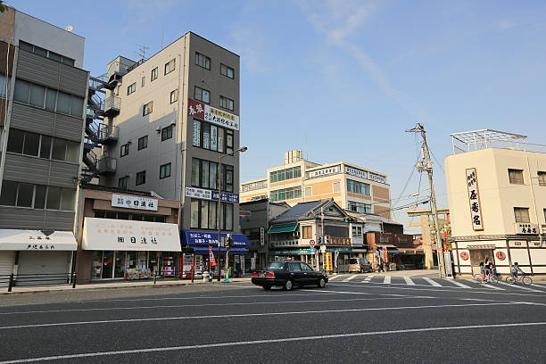 istock tennoji district, osaka japan street view 625685388